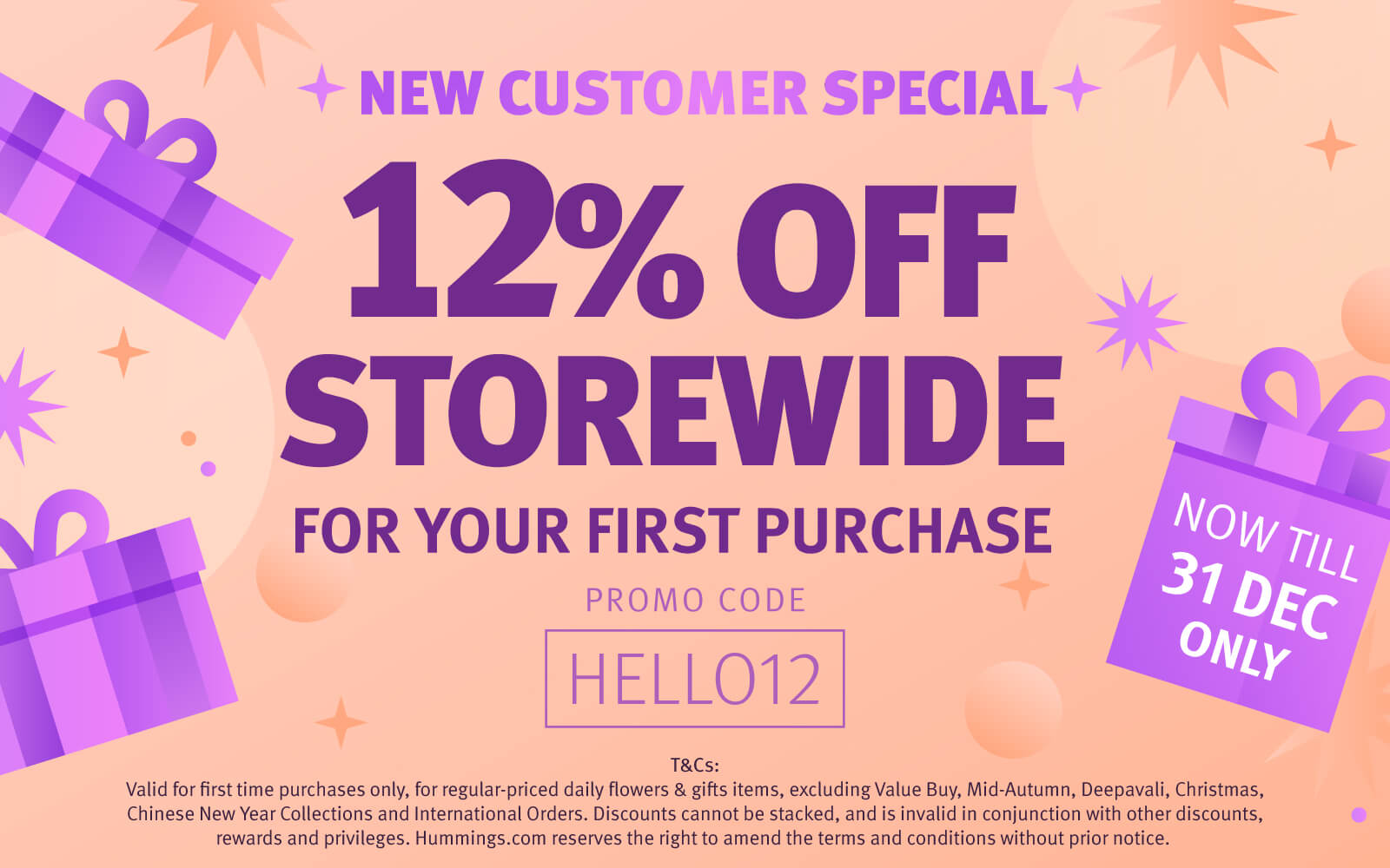 NEW CUSTOMER 12% OFF